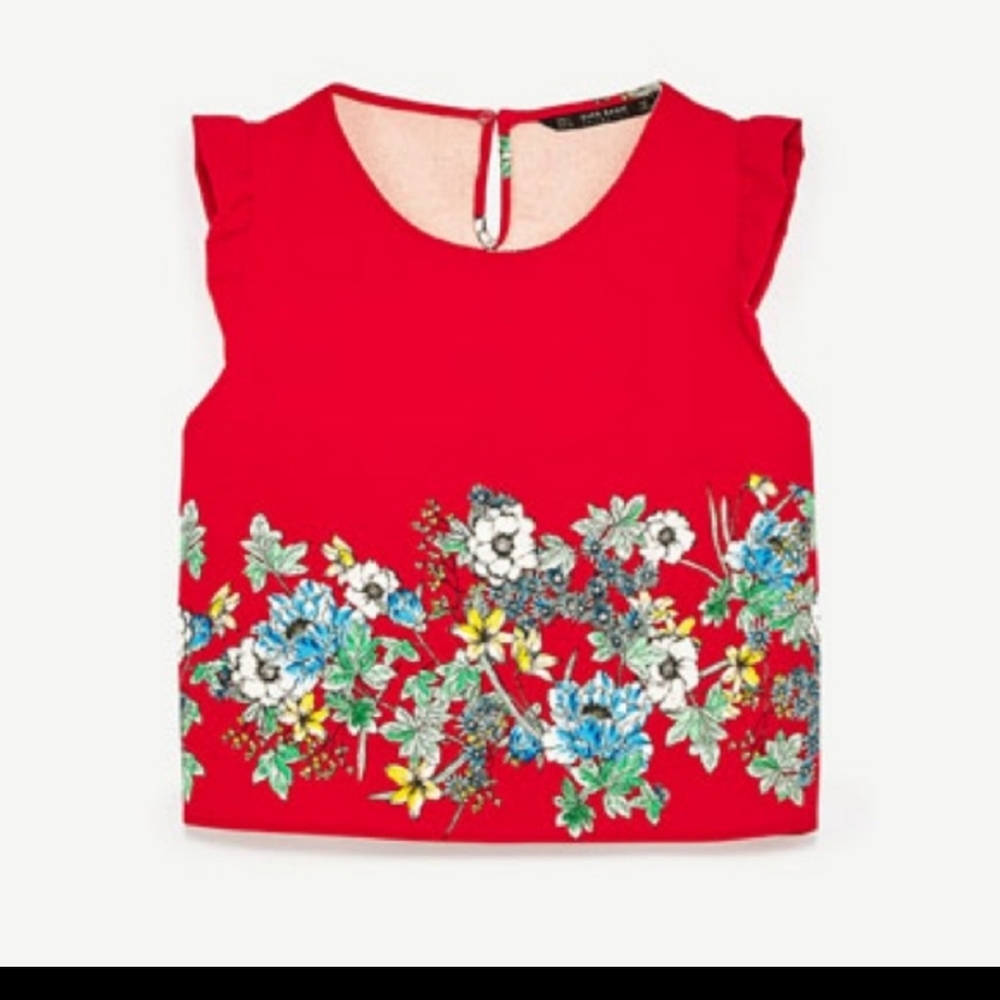 Zara - Red Flower Dress - Gem